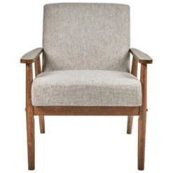 ESRUM - Fauteuil - Grijs - Stof/Donker Hout -Leen Bakker Fauteuils 4967c0c0216645d0990698e4ca0371d6