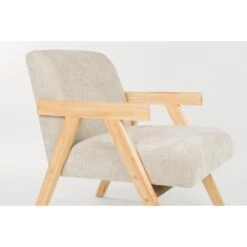 Housecraft Living Panadero Fauteuil Met Armleuning Hout Naturel/ Beige -Leen Bakker Fauteuils 49ee6eb0365f420f9d7044a93a1bfe7d