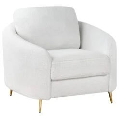 TROSA - Fauteuil - Wit - Bouclé -Leen Bakker Fauteuils 4dacd95217284510bcc42c906bfa14ae
