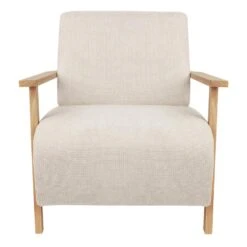 LESJA - Fauteuil - Lichtbeige - Polyester -Leen Bakker Fauteuils 4fe3888700f84859a669fed703edd92f