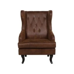Beliani Fauteuil ALTA - Bruin Kunstleer -Leen Bakker Fauteuils 51e74de314204464ac8ca5ab636d4ca7