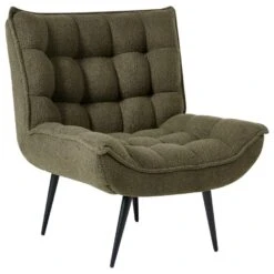 ALVESTA - Fauteuil - Donkergroen - Bouclé -Leen Bakker Fauteuils 5490e2ab21254fd19740e3c2d22c05e3
