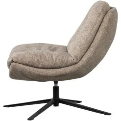 WOOOD Arve Draaifauteuil - Bedrukte Stof - Naturel Melange - 86x82x87 -Leen Bakker Fauteuils 54b4c642d512437ebc9205b02bd9b26e