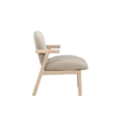 Svea - Nakamura Fauteuil - Rubberhout En Stof - Beige -Leen Bakker Fauteuils 555e6969f6ab47678ba451d10e412643
