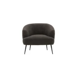 Svea - Vona Fauteuil - Boucle - Donkergrijs -Leen Bakker Fauteuils 5596b69edbef4b86bd916cc6160244d1
