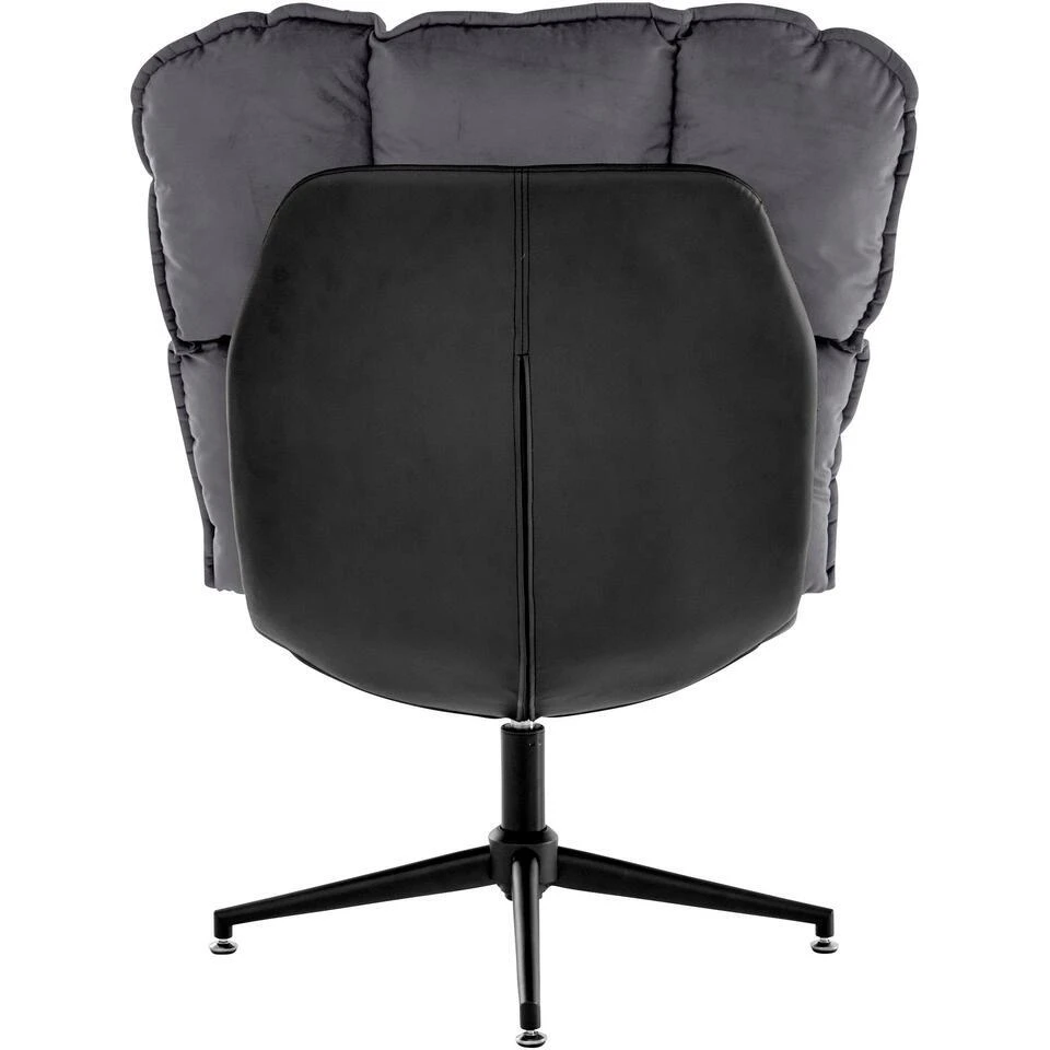 Pilou - Fauteuil Met Hocker In Fluweel In Antraciet 3 Pilou - Fauteuil Met Hocker In Fluweel In Antraciet - Afbeelding 3