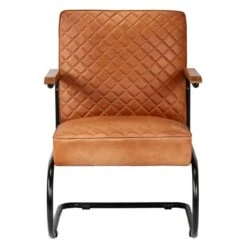 VidaXL Fauteuil Echt Leer Lichtbruin -Leen Bakker Fauteuils 597197f6fed6417cae23f18e3767eea0