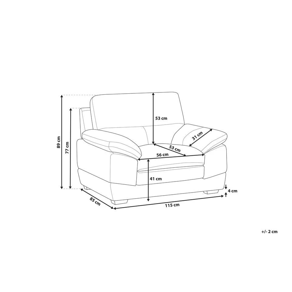 Beliani Fauteuil HORTEN - Bruin Kunstleer 3 Beliani Fauteuil HORTEN - Bruin Kunstleer - Afbeelding 3