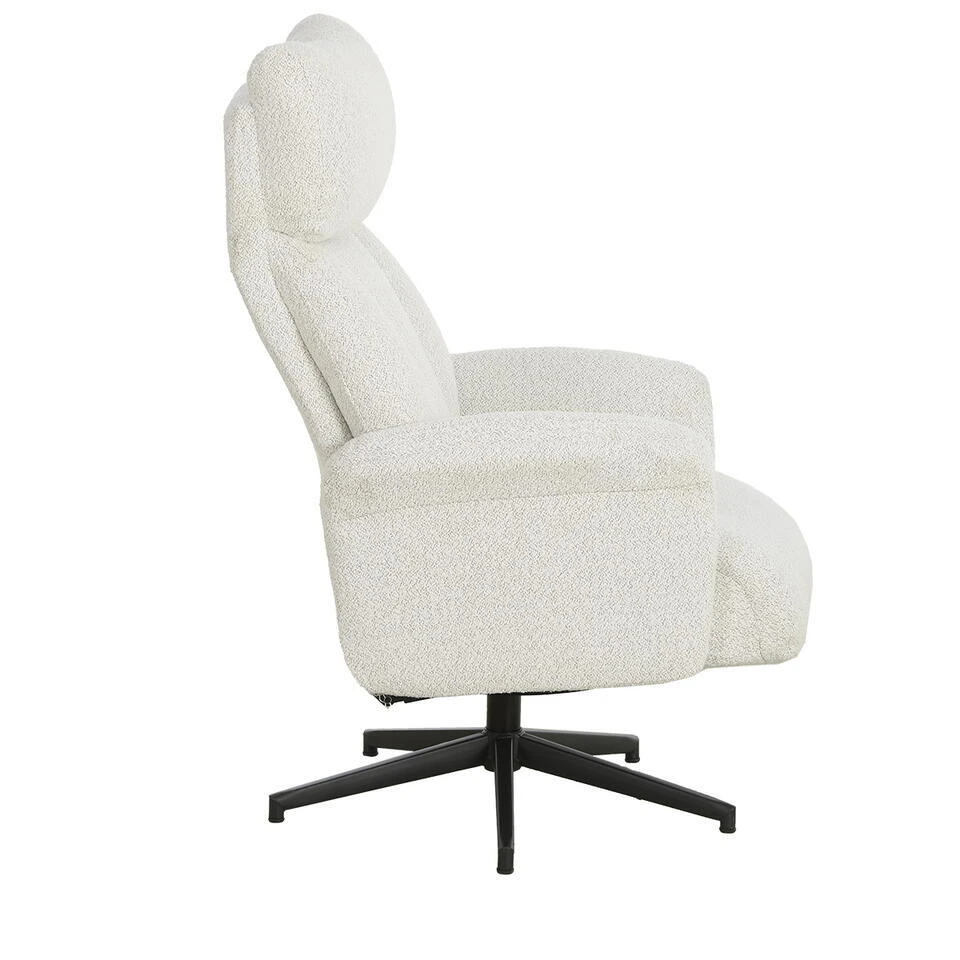 Relaxfauteuil Off-White Stof - 76x80x95cm - Draaibaar - Jonas 4 Relaxfauteuil Off-White Stof - 76x80x95cm - Draaibaar - Jonas - Afbeelding 4
