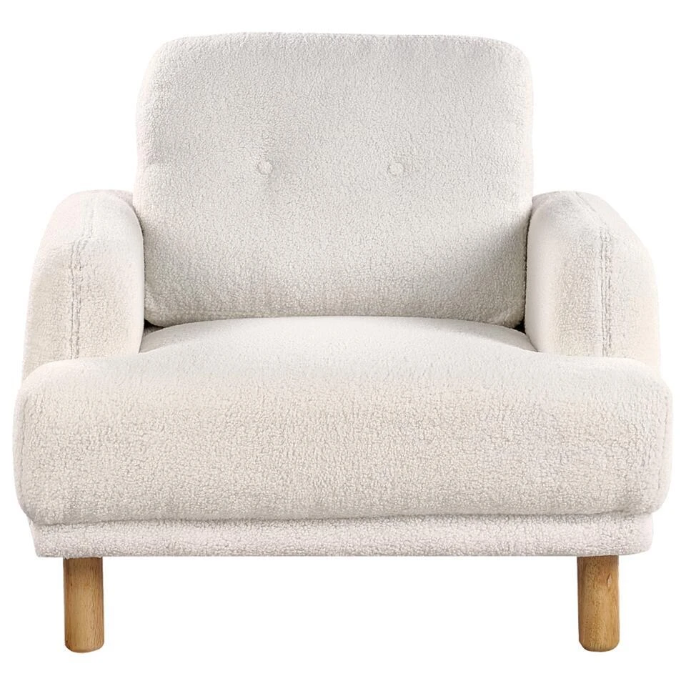 TUVE - Fauteuil - Wit - Bouclé 6 TUVE - Fauteuil - Wit - Bouclé - Afbeelding 6