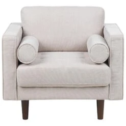 NURMO - Fauteuil - Beige - Polyester -Leen Bakker Fauteuils 5f893b8e1d1f4e2cbd28c6ffd05122a2