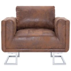 VidaXL Fauteuil Kubus Kunstsuède Bruin 6 VidaXL Fauteuil Kubus Kunstsuède Bruin -Leen Bakker Fauteuils 5fc4306bde3a4f07b924742fc8335140