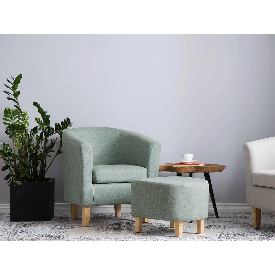 Beliani Cocktailstoel HOLDEN - Groen Polyester 2 Beliani Cocktailstoel HOLDEN - Groen Polyester - Afbeelding 2