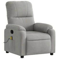 VidaXL - Massagestoel - Grijs - Microvezel -Leen Bakker Fauteuils 6161538ae8ac4549b9a706de24af6205