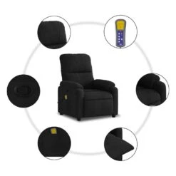 VidaXL - Massagestoel - Zwart - Microvezel -Leen Bakker Fauteuils 61b07f4d2e2843f3a488bcc530cecd96
