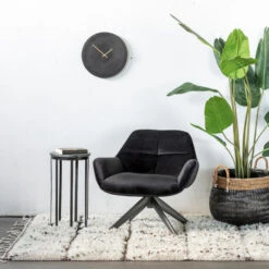 Giga Meubel Velvet Fauteuil Zwart - 78x75x78cm - Metaal - Shannon -Leen Bakker Fauteuils 62de13d5a1de4459b1175087b68a8ab5