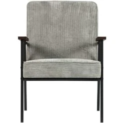 WOOOD Sally Fauteuil - Ribstof - Vergrijsd Groen - 87x65x82 -Leen Bakker Fauteuils 64976c5f2aad4d5a8b2d00b77bbc945e