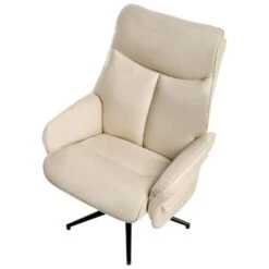 ERATO - Relaxfauteuil Met Voetenbank - Beige - Veganistisch Leer -Leen Bakker Fauteuils 672486a83e79448e9d5e9b782b7a1ca3