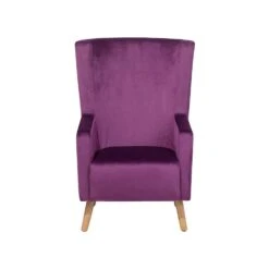 Beliani Oorfauteuil ONEIDA - Paars Fluweel -Leen Bakker Fauteuils 67e9f3c870d74efb86967d1d7b0bed8c