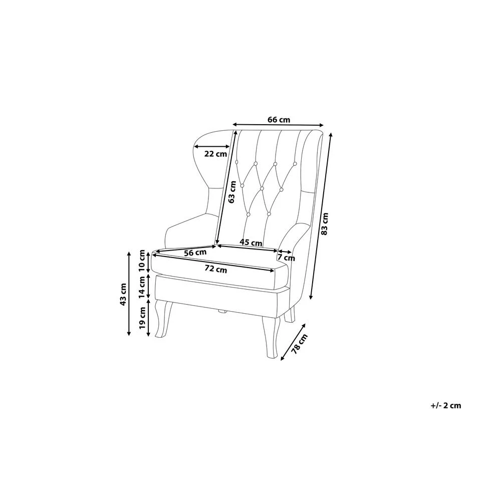 Beliani Fauteuil ALTA - Geel Polyester 3 Beliani Fauteuil ALTA - Geel Polyester - Afbeelding 3