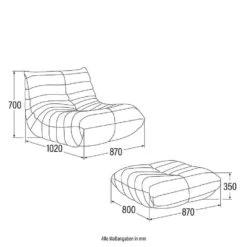 Merkloos HOME DELUXE Relax Fauteuil Met Kruk CHILL - Beige -Leen Bakker Fauteuils 693f088a769f4fa7a3c9c0e066844b02