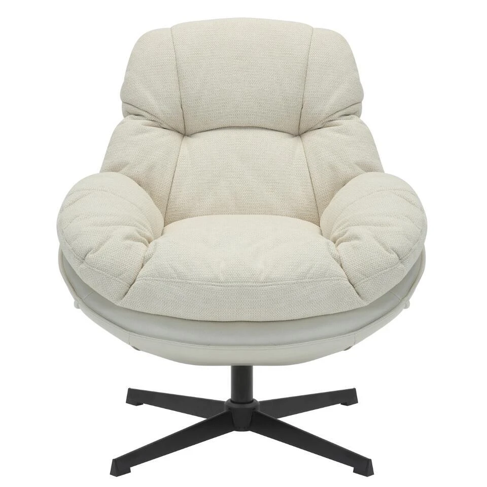 Draaifauteuil Beige - Zithoogte 50cm - Fauteuil Leonne 5 Draaifauteuil Beige - Zithoogte 50cm - Fauteuil Leonne - Afbeelding 5