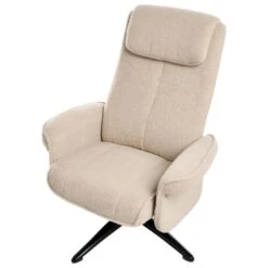 GERAS - Relaxfauteuil Met Voetenbank - Beige - Bouclé -Leen Bakker Fauteuils 6bafaeac2f804b549aa8cba7c671b534