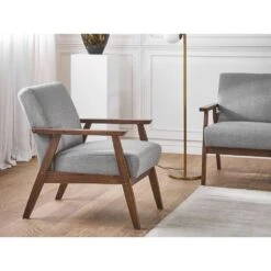 Beliani Fauteuil ASNES - Grijs Polyester -Leen Bakker Fauteuils 6c1d90ec24554e3bb9660ab31c6a3b0c