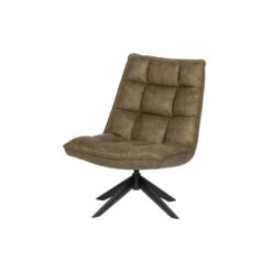 WOOOD Jouke Draaifauteuil - Kunstleer - Groen - 97x70x85 -Leen Bakker Fauteuils 6ee8e9e93f064ea888e33ec45b1a1eee