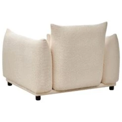 JAMSA - Fauteuil - Wit - Bouclé -Leen Bakker Fauteuils 6f4d0302a0654879ae60b74aa92dfef4