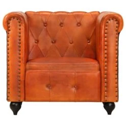 VidaXL Fauteuil Chesterfield-stijl Echt Leer Tan -Leen Bakker Fauteuils 6f8c24e6eb6742fd986b331c25cc40d5