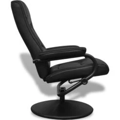 VidaXL Tv-fauteuil Met Voetenbankje Kunstleer Zwart -Leen Bakker Fauteuils 7045e183e0de44c1a462c4df86180e5c