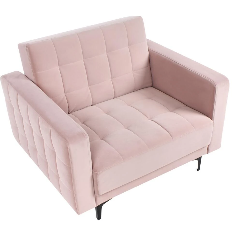 ABERDEEN - Fauteuil - Pastelroze - Fluweel 8 ABERDEEN - Fauteuil - Pastelroze - Fluweel - Afbeelding 8