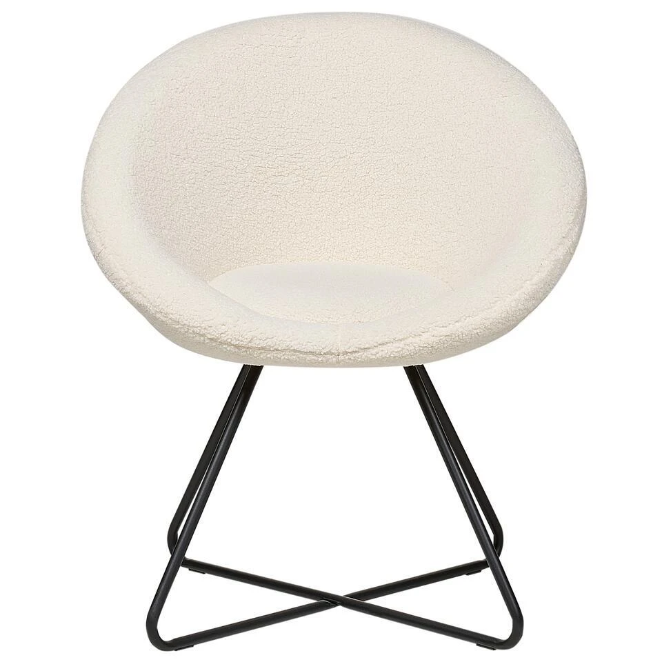 FLOBY II - Fauteuil - Crème - Bouclé 6 FLOBY II - Fauteuil - Crème - Bouclé - Afbeelding 6