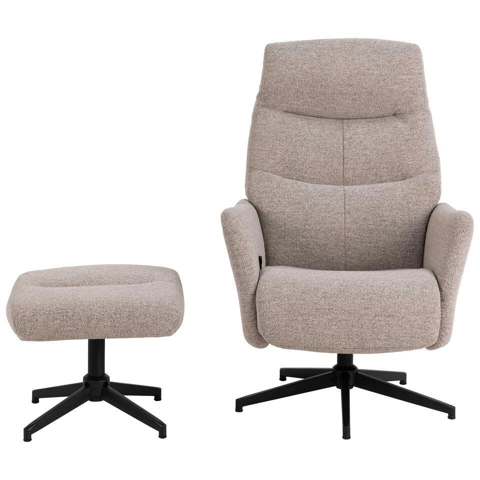 Hioshop London Fauteuil Recliner Met Voetenbank Bouclé Beige 8 Hioshop London Fauteuil Recliner Met Voetenbank Bouclé Beige - Afbeelding 8