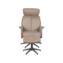 LABEL51 Fauteuil Verdal - Taupe - Micro Suede - Incl. Hocker - 79x77x109 Cm -Leen Bakker Fauteuils 7344bdd4d1e9406a84b665e597acc629