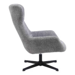 Fauteuil Draaibaar - Donkergrijs Stof - 89x80x101cm - Bescia -Leen Bakker Fauteuils 737588c5a2f34863bf8eff4cc7edf41c