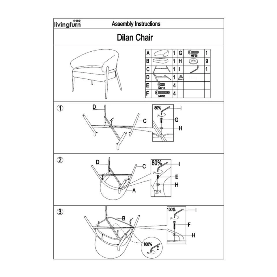 Livingfurn - Fauteuil Dilan Venga Liver - 72.5x73x75cm 10 Livingfurn - Fauteuil Dilan Venga Liver - 72.5x73x75cm - Afbeelding 10