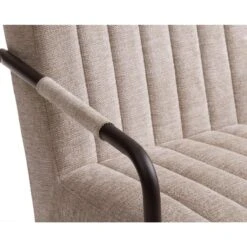 Fauteuil Stof/Metaal Zandkleur - Incl. Armleuning - Trout - Set Van 2 -Leen Bakker Fauteuils 78614b9a98be48aca1956a1c8f2226ae