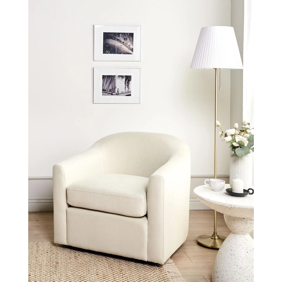 MAGNOR - Fauteuil - Lichtbeige - Polyester 2 MAGNOR - Fauteuil - Lichtbeige - Polyester - Afbeelding 2