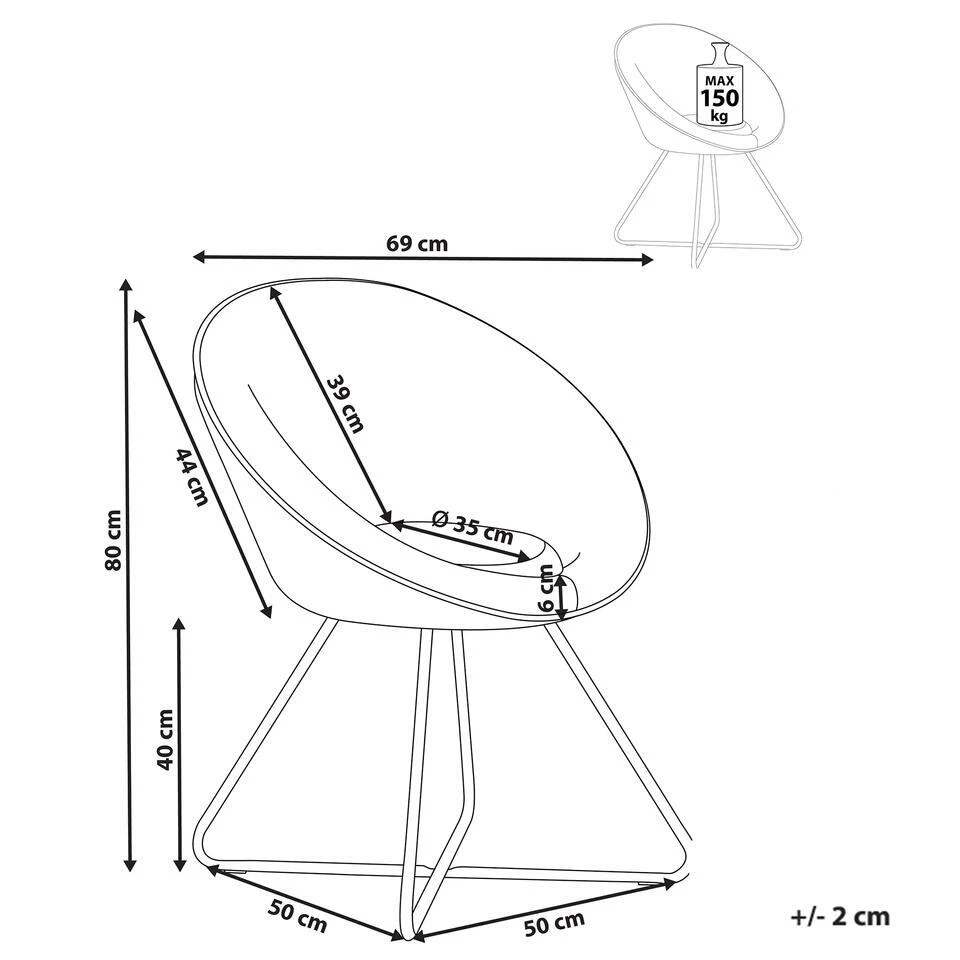FLOBY II - Fauteuil - Rood - Fluweel 4 FLOBY II - Fauteuil - Rood - Fluweel - Afbeelding 4