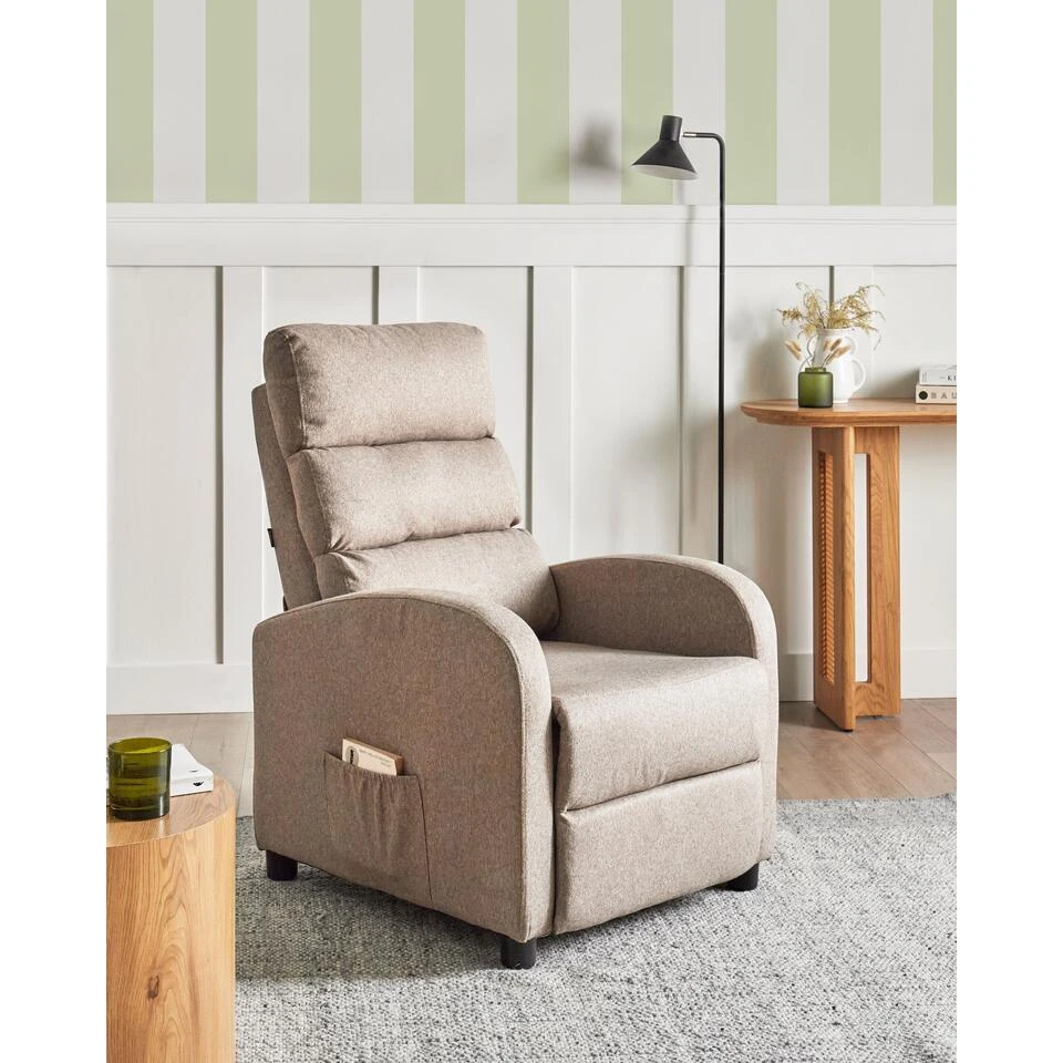 OTUS - Relaxfauteuil - Taupe - Polyester 2 OTUS - Relaxfauteuil - Taupe - Polyester - Afbeelding 2