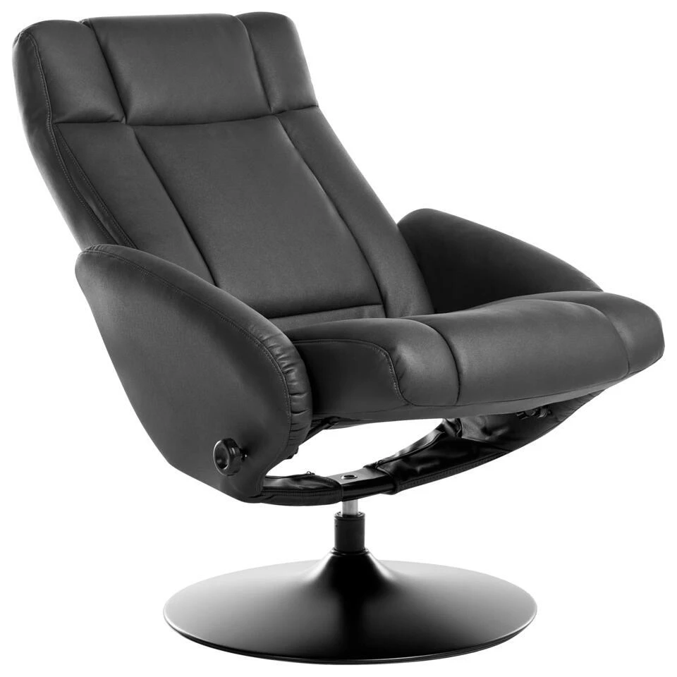 APATE - Relaxfauteuil Met Voetenbank - Zwart - Veganistisch Leer 6 APATE - Relaxfauteuil Met Voetenbank - Zwart - Veganistisch Leer - Afbeelding 6