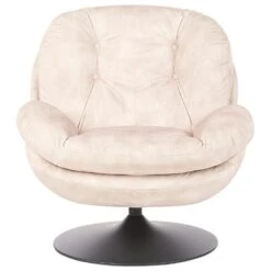 NOLVIK - Fauteuil - Beige - Fluweel -Leen Bakker Fauteuils 80a54421ed7a463c88c13b8402a1ab5a