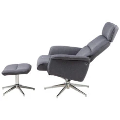 Relaxfauteuil Corsas - Stof - Donkergrijs (incl. Voetenbank) -Leen Bakker Fauteuils 81004318 0103