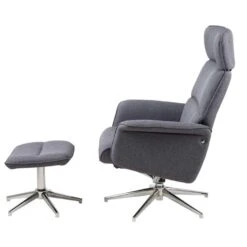 Relaxfauteuil Corsas - Stof - Donkergrijs (incl. Voetenbank) -Leen Bakker Fauteuils 81004318 8000
