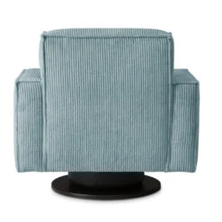 Draaifauteuil Stuttgart Met Armleuning - Ribcord - Ijsblauw/grijs -Leen Bakker Fauteuils 81004591 0901