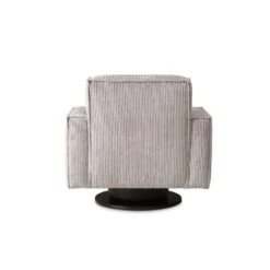 Draaifauteuil Stuttgart Met Armleuning - Ribcord - Lichtgrijs -Leen Bakker Fauteuils 81004592 0900