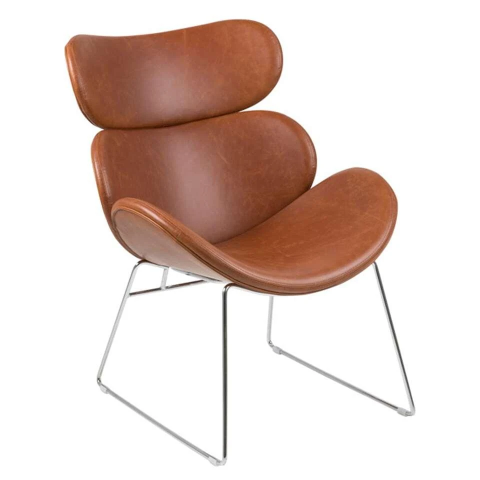 Fauteuil Cezar - Kunstleder - Chroom/cognac 2 Fauteuil Cezar - Kunstleder - Chroom/cognac - Afbeelding 2