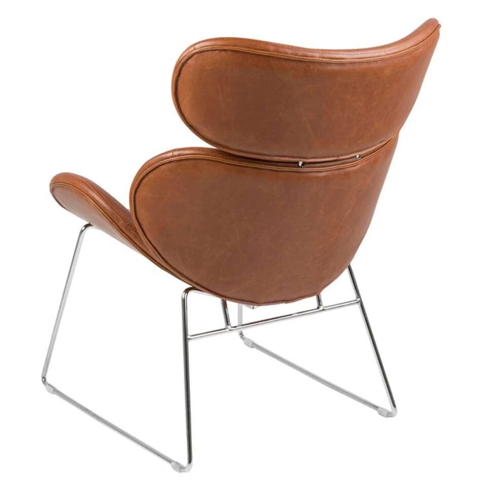 Fauteuil Cezar - Kunstleder - Chroom/cognac 3 Fauteuil Cezar - Kunstleder - Chroom/cognac - Afbeelding 3